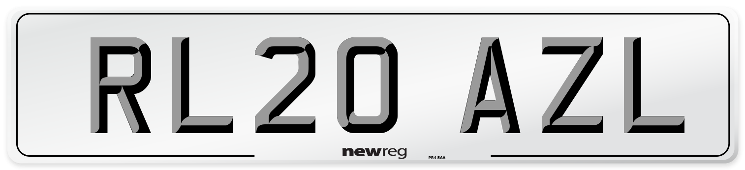 RL20 AZL Number Plate from New Reg